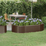 Garden Raised Bed Galvanised Steel 175x100x36 cm Brown
