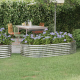 Garden Raised Bed Galvanised Steel 175x100x36 cm Silver