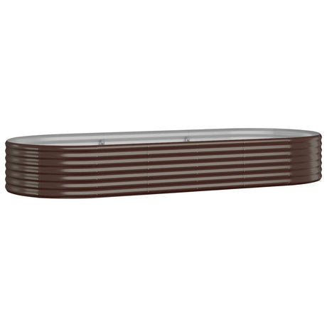 Garden Raised Bed Galvanised Steel 249x100x36 cm Brown