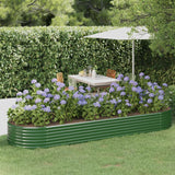 Garden Raised Bed Galvanised Steel 322x100x36 cm Green