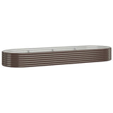 Garden Raised Bed Galvanised Steel 322x100x36 cm Brown
