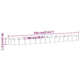 Garden Raised Bed Galvanised Steel 544x100x36 cm Silver