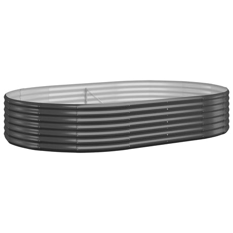 Garden Raised Bed Galvanised Steel 214x140x36 cm Anthracite