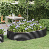Garden Raised Bed Galvanised Steel 214x140x36 cm Anthracite
