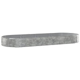 Garden Raised Bed Powder-coated Steel 373x140x36 cm Silver