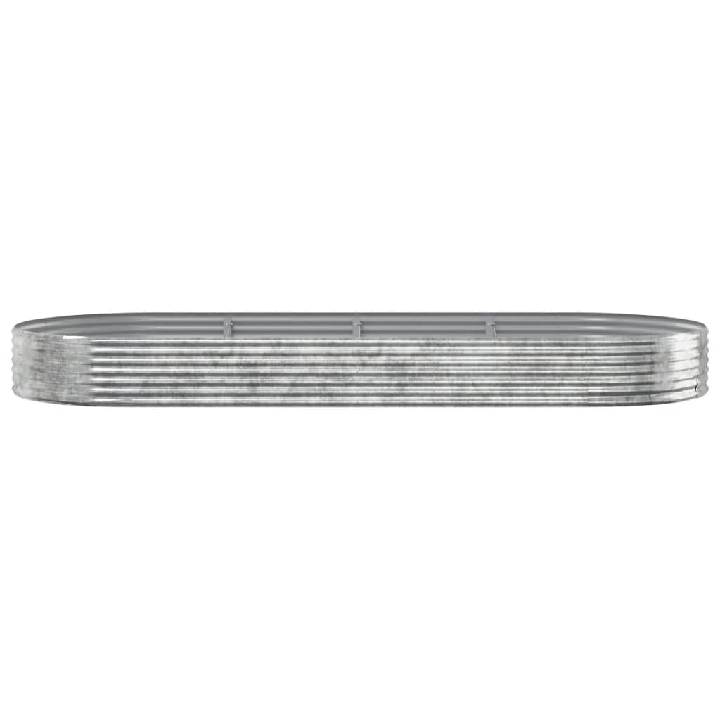 Garden Raised Bed Powder-coated Steel 373x140x36 cm Silver