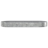 Garden Raised Bed Powder-coated Steel 373x140x36 cm Silver