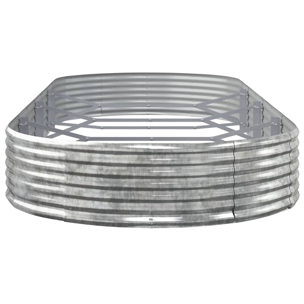 Garden Raised Bed Powder-coated Steel 373x140x36 cm Silver