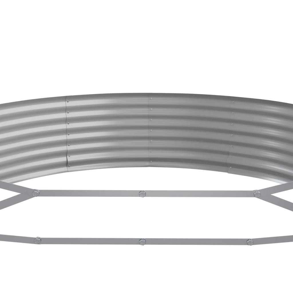 Garden Raised Bed Powder-coated Steel 373x140x36 cm Silver