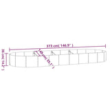 Garden Raised Bed Powder-coated Steel 373x140x36 cm Silver