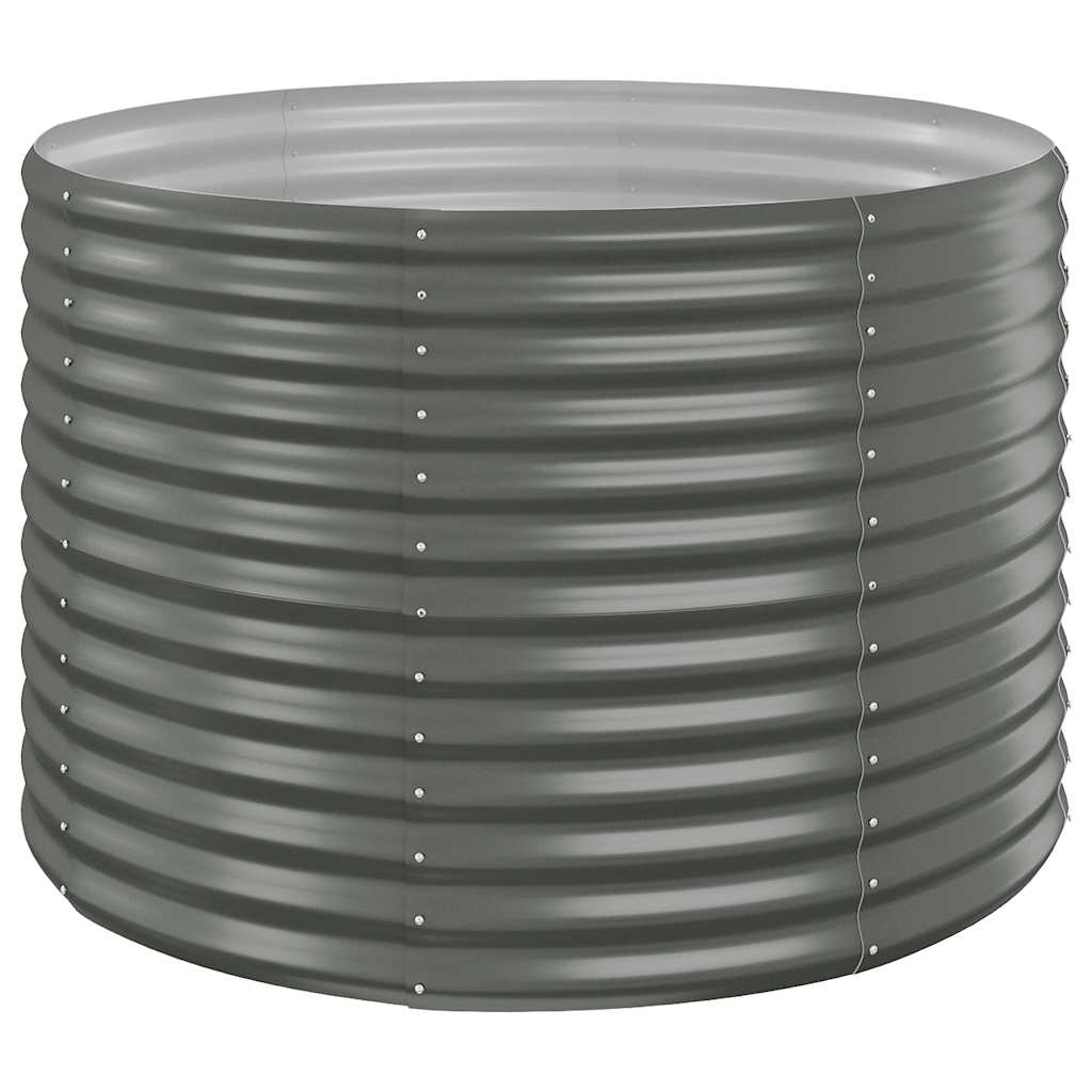 Garden Raised Bed Galvanised Steel 100x100x68 cm Grey