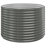 Garden Raised Bed Galvanised Steel 100x100x68 cm Grey