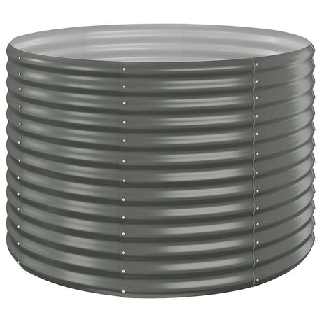 Garden Raised Bed Galvanised Steel 100x100x68 cm Grey