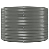 Garden Raised Bed Galvanised Steel 100x100x68 cm Grey
