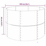 Garden Raised Bed Galvanised Steel 100x100x68 cm Grey