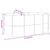 Garden Raised Bed Galvanised Steel 175x100x68 cm Grey