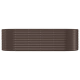 Garden Raised Bed Galvanised Steel 249x100x68 cm Brown