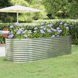 Garden Raised Bed Galvanised Steel 249x100x68 cm Silver