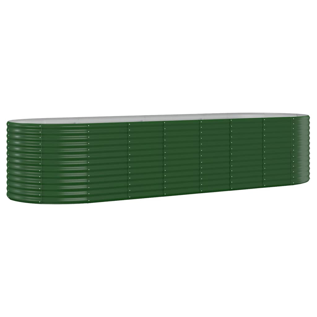 Garden Raised Bed Galvanised Steel 322x100x68 cm Green