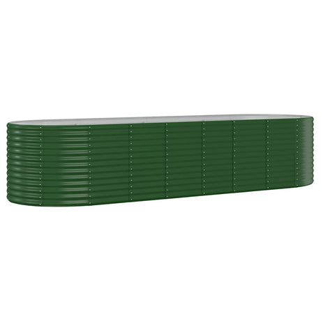 Garden Raised Bed Galvanised Steel 322x100x68 cm Green