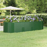 Garden Raised Bed Galvanised Steel 322x100x68 cm Green