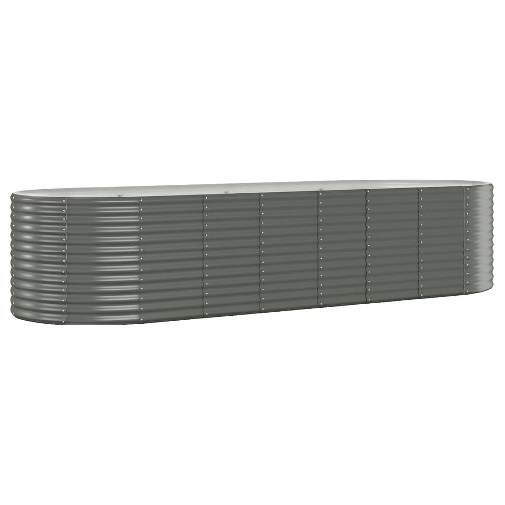 Garden Raised Bed Galvanised Steel 322x100x68 cm Grey