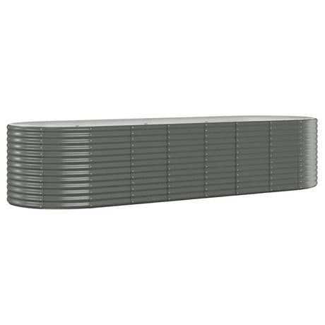 Garden Raised Bed Galvanised Steel 322x100x68 cm Grey