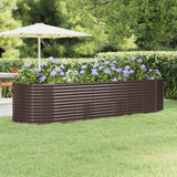 Garden Raised Bed Galvanised Steel 322x100x68 cm Brown