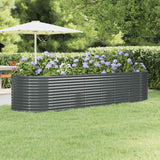 Garden Raised Bed Galvanised Steel 322x100x68 cm Anthracite