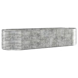 Garden Raised Bed Galvanised Steel 322x100x68 cm Silver