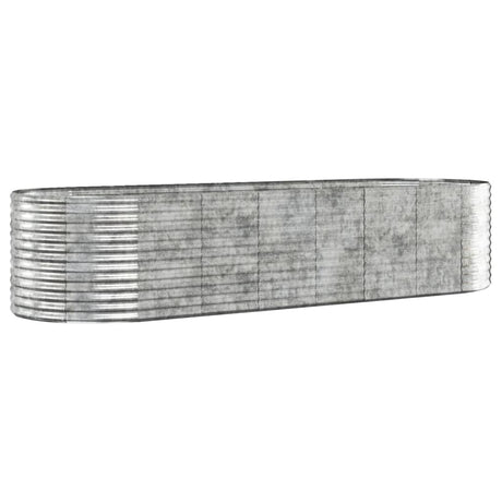 Garden Raised Bed Galvanised Steel 322x100x68 cm Silver