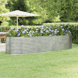 Garden Raised Bed Galvanised Steel 322x100x68 cm Silver
