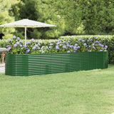 Garden Raised Bed Galvanised Steel 396x100x68 cm Green