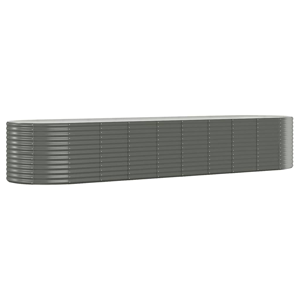 Garden Raised Bed Galvanised Steel 396x100x68 cm Grey