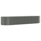 Garden Raised Bed Galvanised Steel 396x100x68 cm Grey