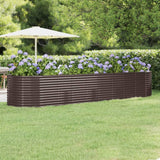 Garden Raised Bed Galvanised Steel 396x100x68 cm Brown