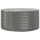 Garden Raised Bed Grey 140x140x68 cm Galvanised Steel