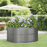 Garden Raised Bed Grey 140x140x68 cm Galvanised Steel