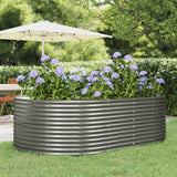 Garden Raised Bed Grey 212x140x68 cm Galvanised Steel