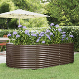 Garden Raised Bed Brown 212x140x68 cm Galvanised Steel