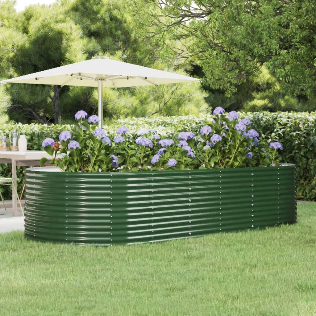 Garden Raised Bed Green 291x140x68 cm Galvanised Steel
