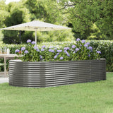 Garden Raised Bed Grey 291x140x68 cm Galvanised Steel