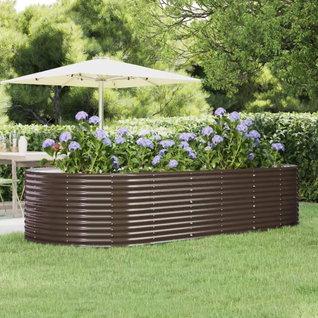 Garden Raised Bed Brown 291x140x68 cm Galvanised Steel