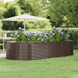 Garden Raised Bed Brown 291x140x68 cm Galvanised Steel