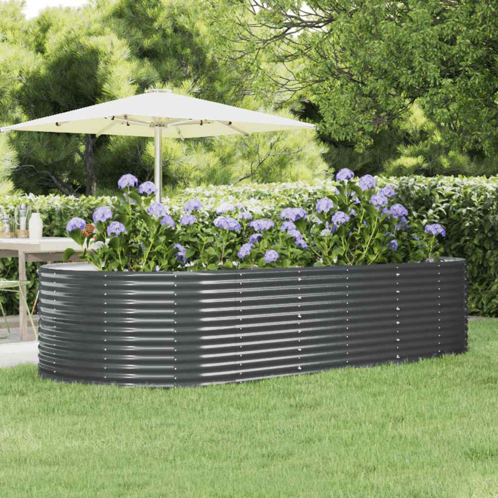 Garden Raised Bed Anthracite 291x140x68 cm Galvanised Steel