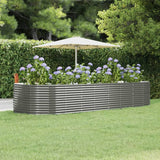 Garden Raised Bed Grey 367x140x68 cm Galvanised Steel