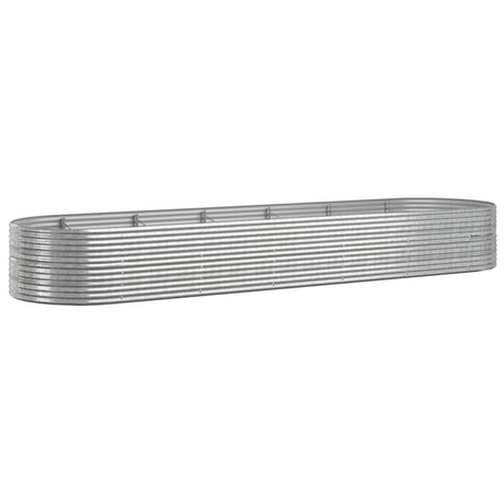 Garden Raised Bed Powder-coated Steel 510x140x68 cm Silver