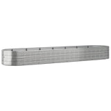 Garden Raised Bed Powder-coated Steel 584x140x68 cm Silver