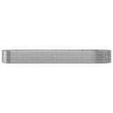 Garden Raised Bed Powder-coated Steel 584x140x68 cm Silver