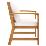 Garden Chairs 2 pcs with Cream Cushions Solid Wood Acacia